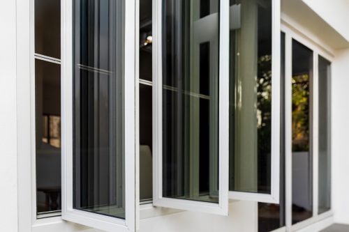 White-coloured aluminium window frames from a Perth home.