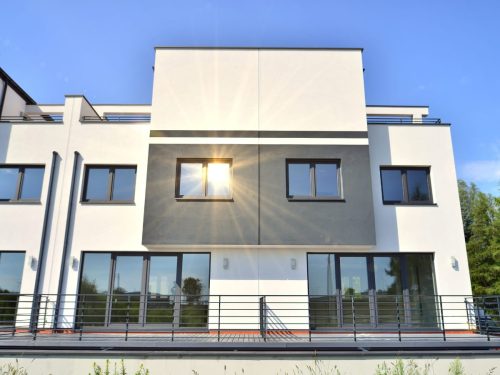 Modern home with aluminium window frames