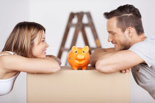 Couple with piggybank