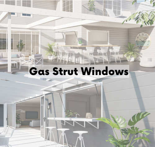 Gas Strut Windows Examples with Heading Text