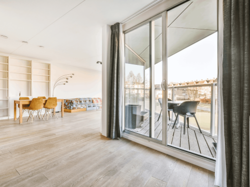 Sunny bright day at apartment