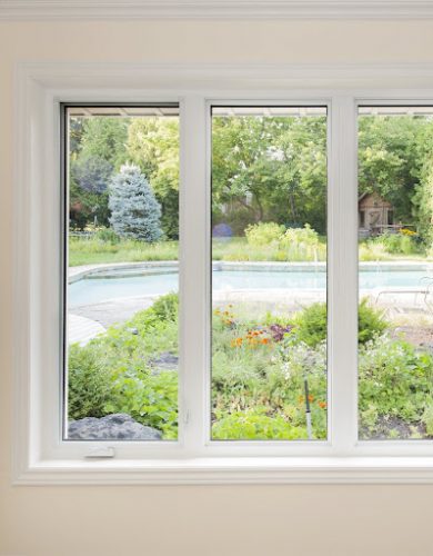 An image of a casement window in a home