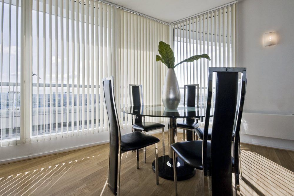 Vertical blinds for sliding doors.